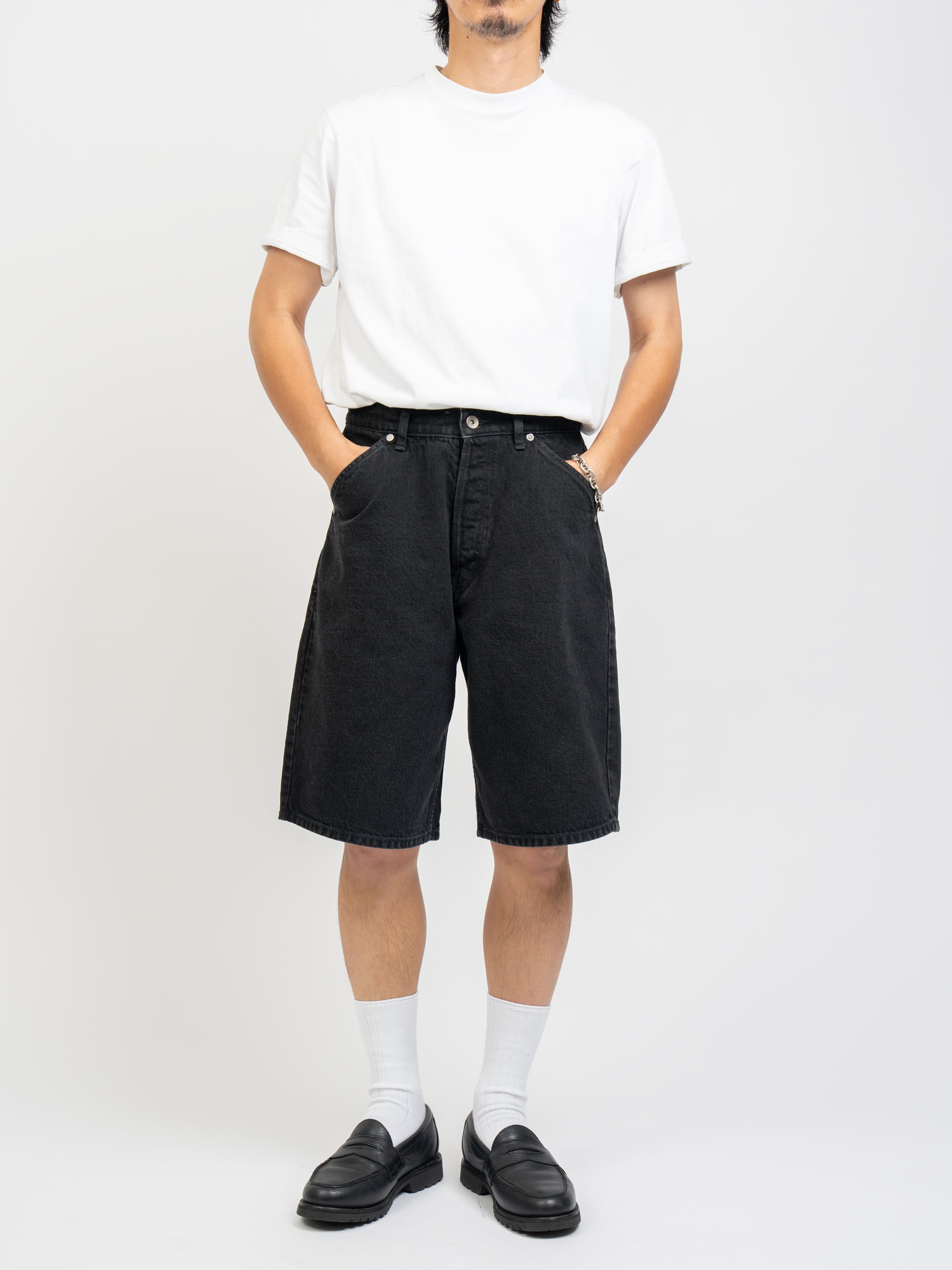 Black Wash Baggy Shorts | OVY