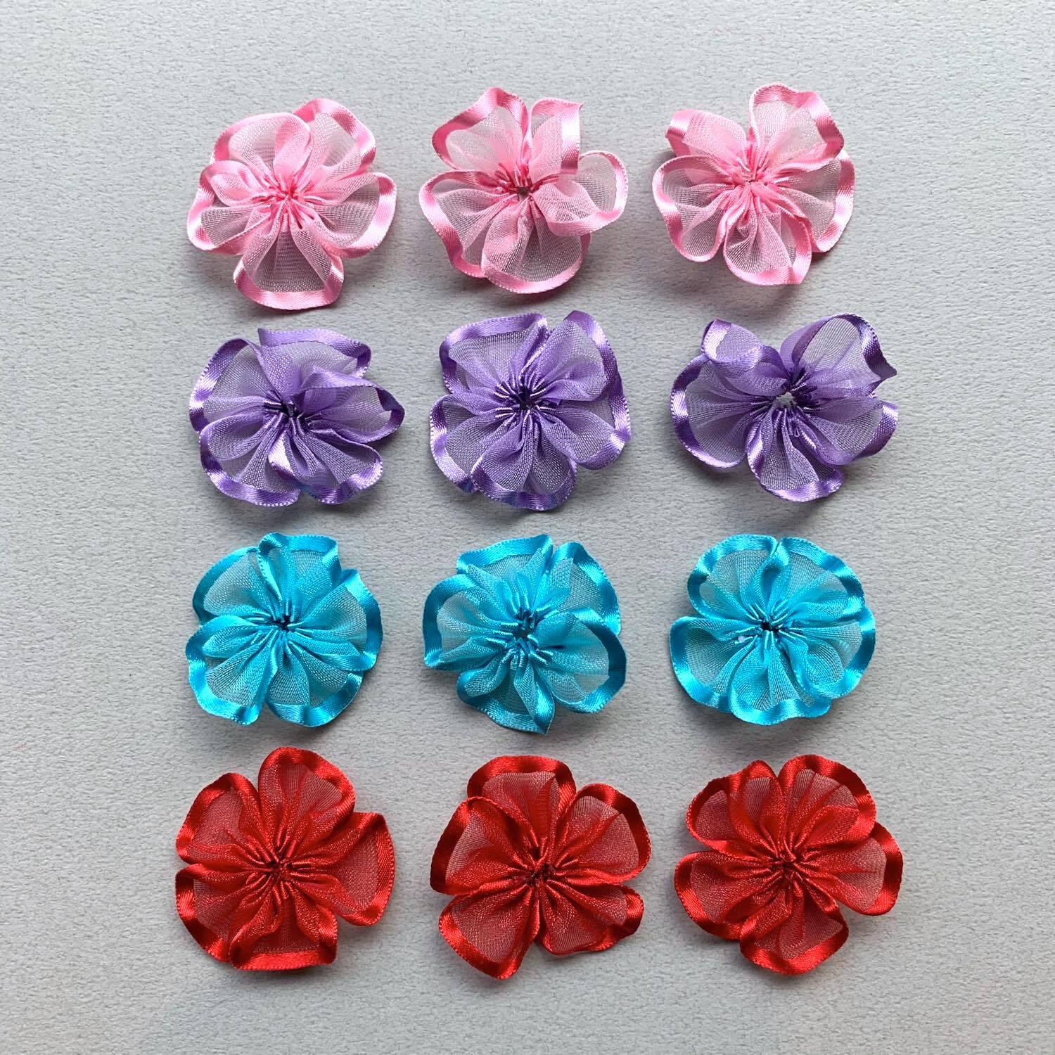 ふちリボンチュールのお花デコパーツ | Dua-アクセサリーパーツショップ