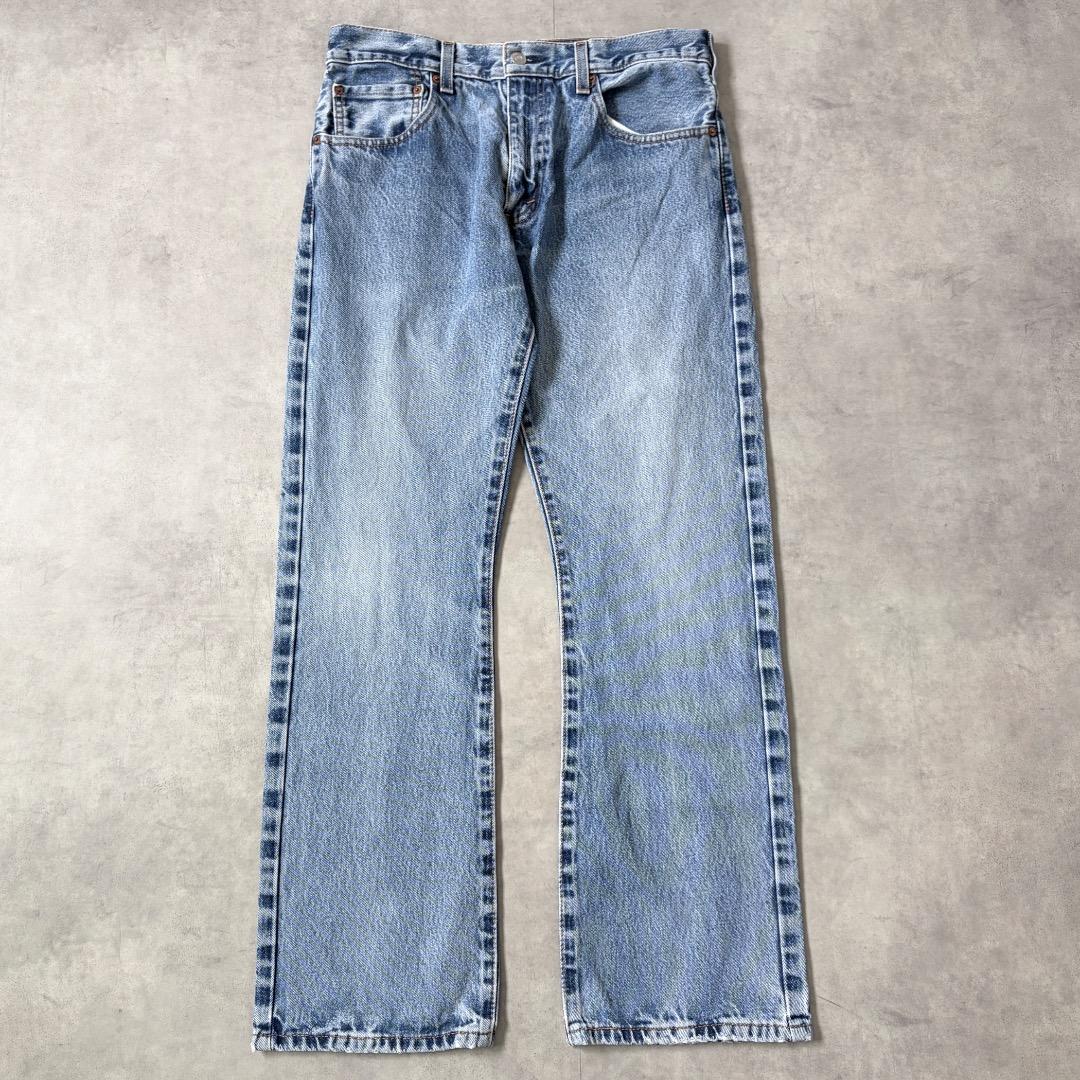 リーバイス517 Levis W32 フレアブーツ 青 古着 ボトム 22083