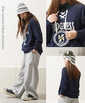 ◆フェイクレイヤード カレッジ スウェット◆ng-61225