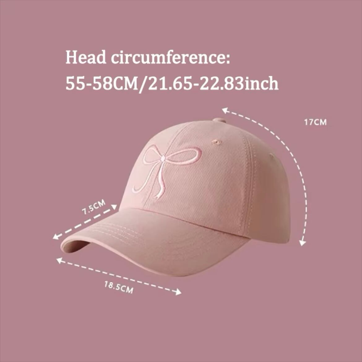 リボン刺繍キャップ