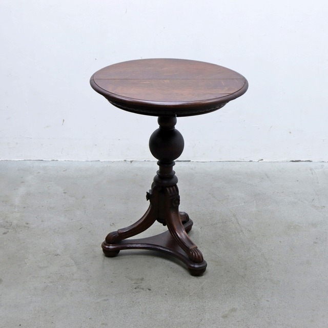 英国 イギリス オーク無垢材 クラシカル ラウンド サイドテーブル ダイニング 花台 円卓 円型 ヴィンテージ