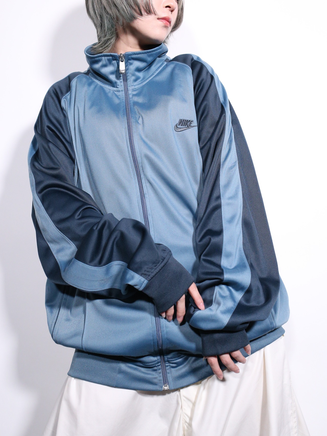 “NIKE” two-tone blue track jacket - 2
