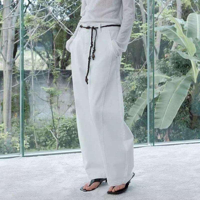 19SO 24/7 wide white pants M 白 日本製 綿麻混 19so 24/7