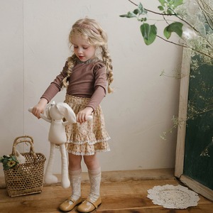 SALE花柄カラーリブＴシャツ