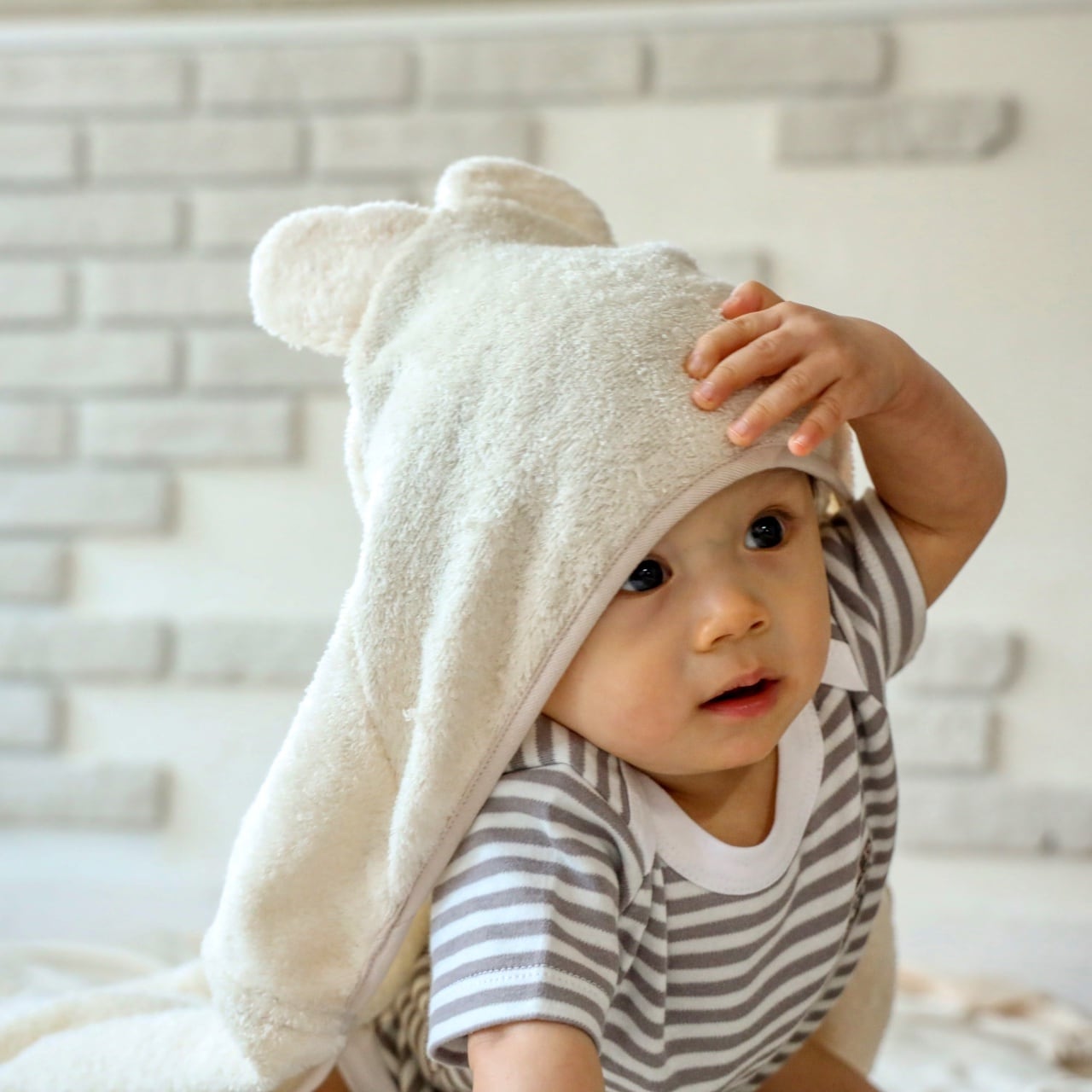 なでウサのおみみバスタオル(MKB-002)*mokmok chan baby