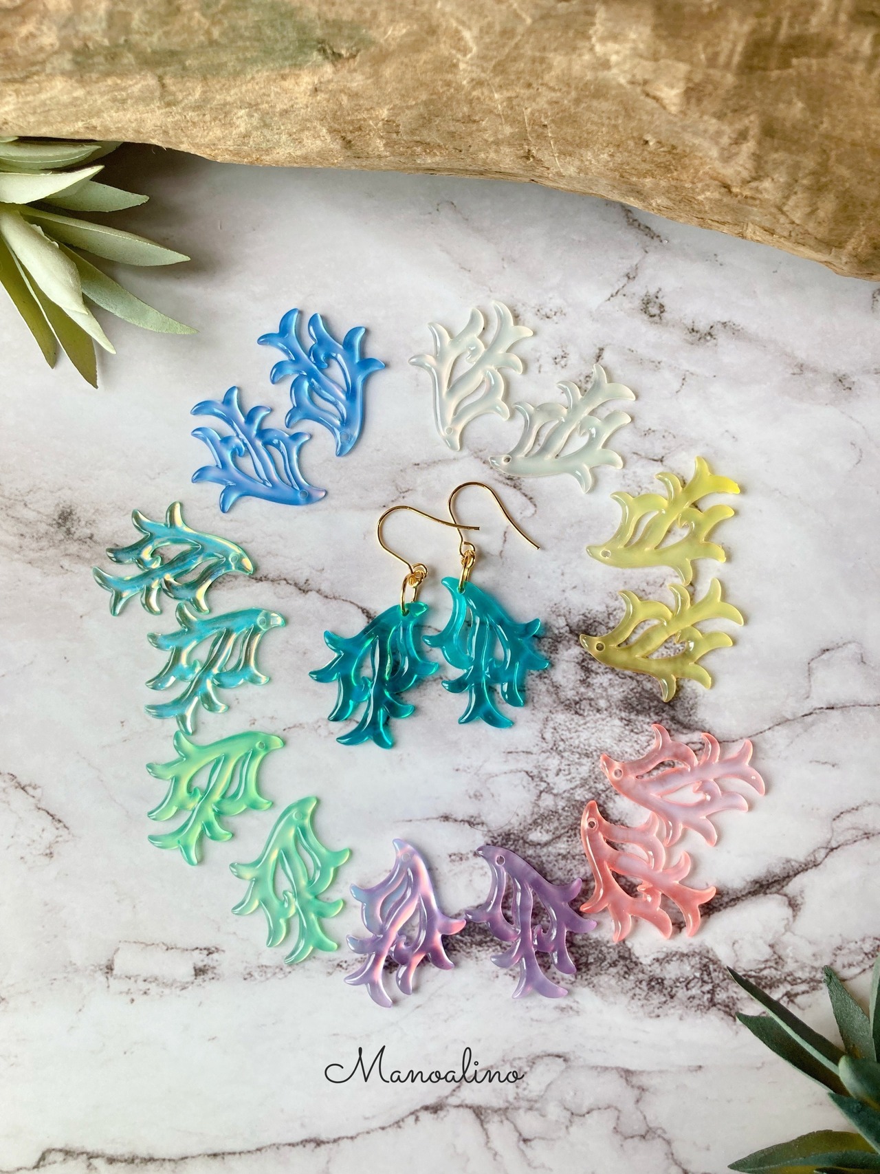 Hawaiian coral earring(ハワイアン珊瑚ピアス、イヤリング)