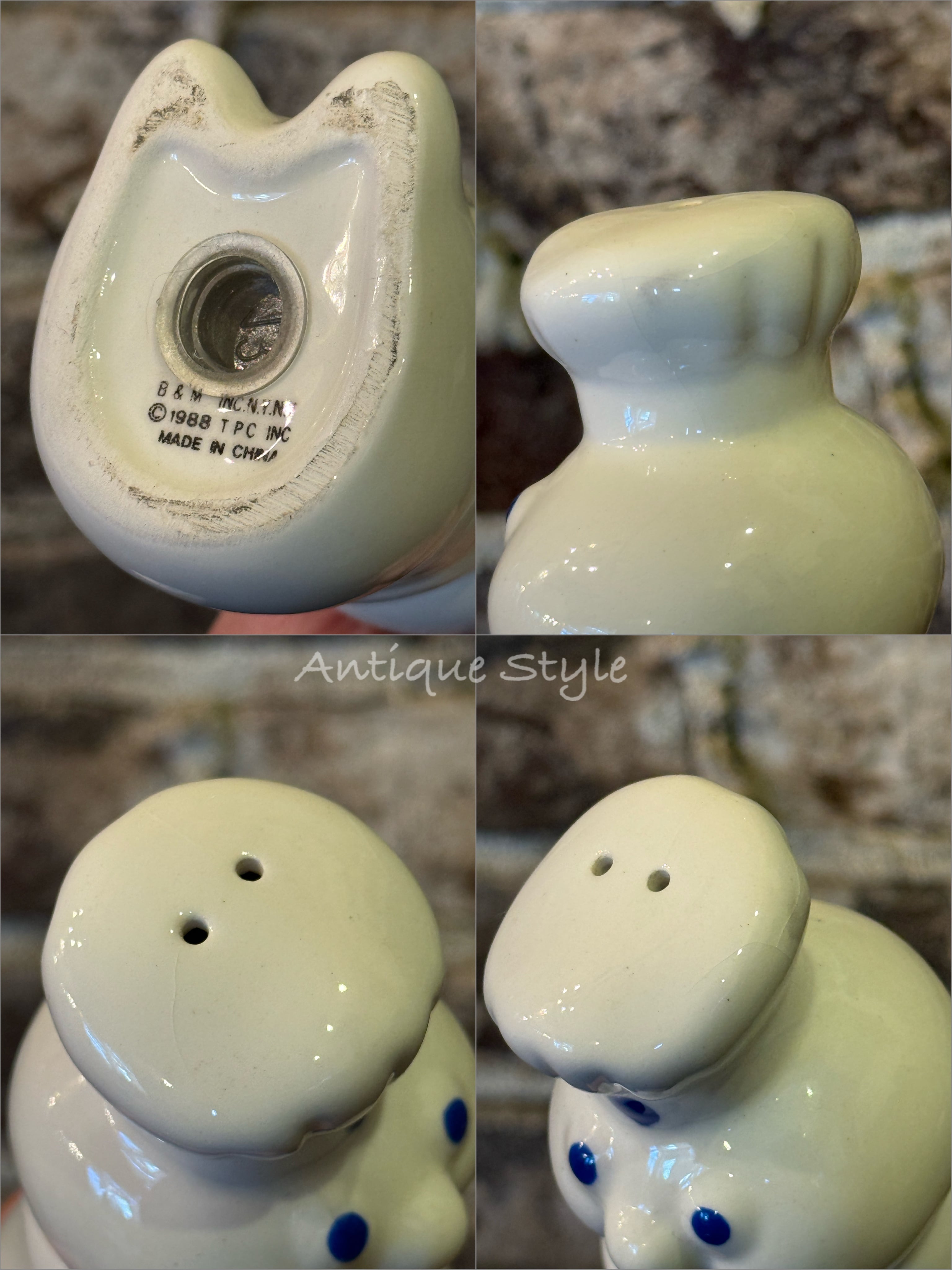 1988's 陶器 Doughboy ドゥーボーイ ソルト＆ペッパーセット ポッピン