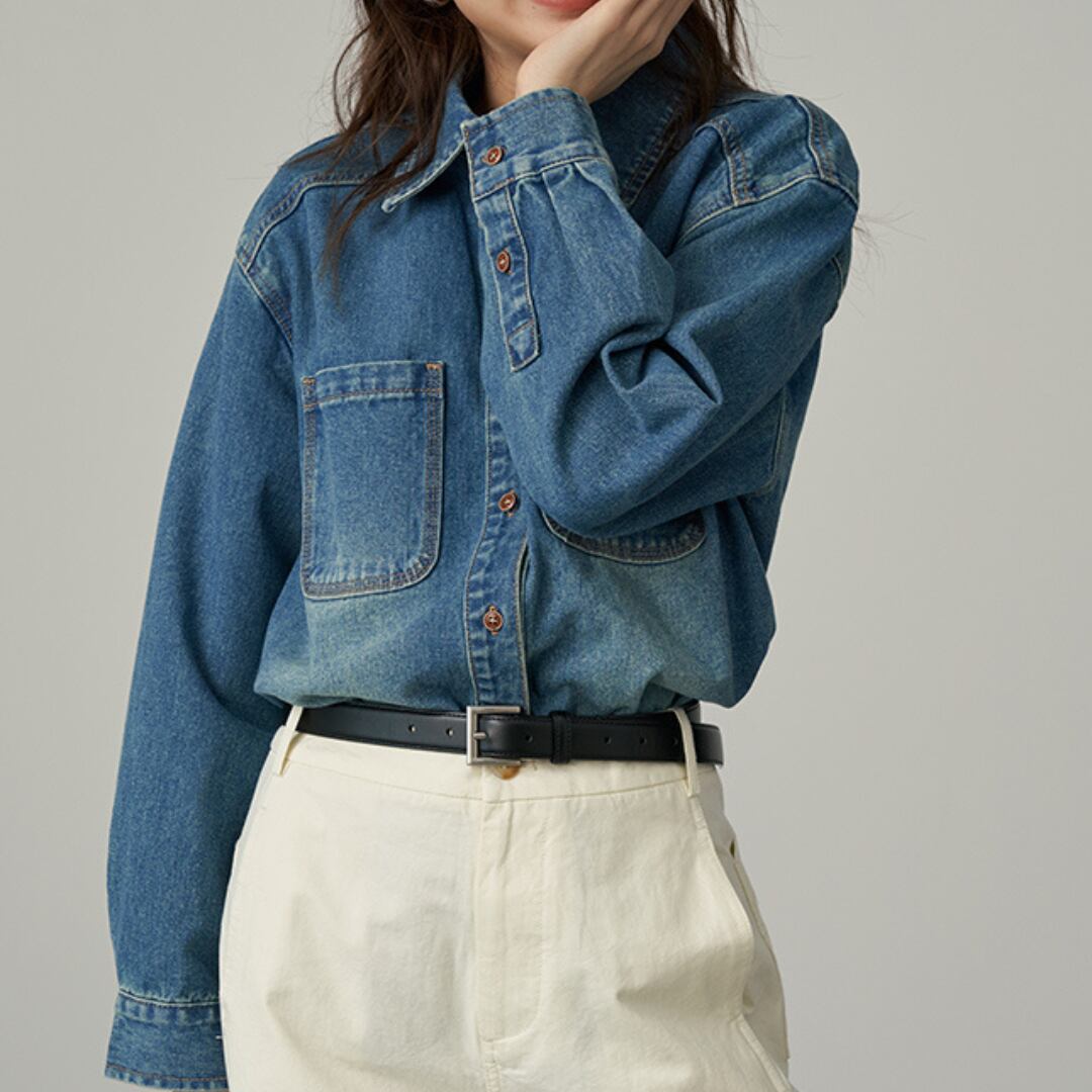 denim casual tops shirts