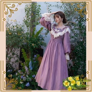 ♦ヨーロッパの古い庭で＊ラベンダーレースのクラシカルドレス♦trnd039