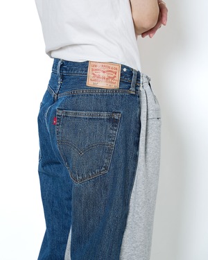 BLESS "Overjoggingjeans "L"〔LIGHTGREY/DENIMBLUE〕"