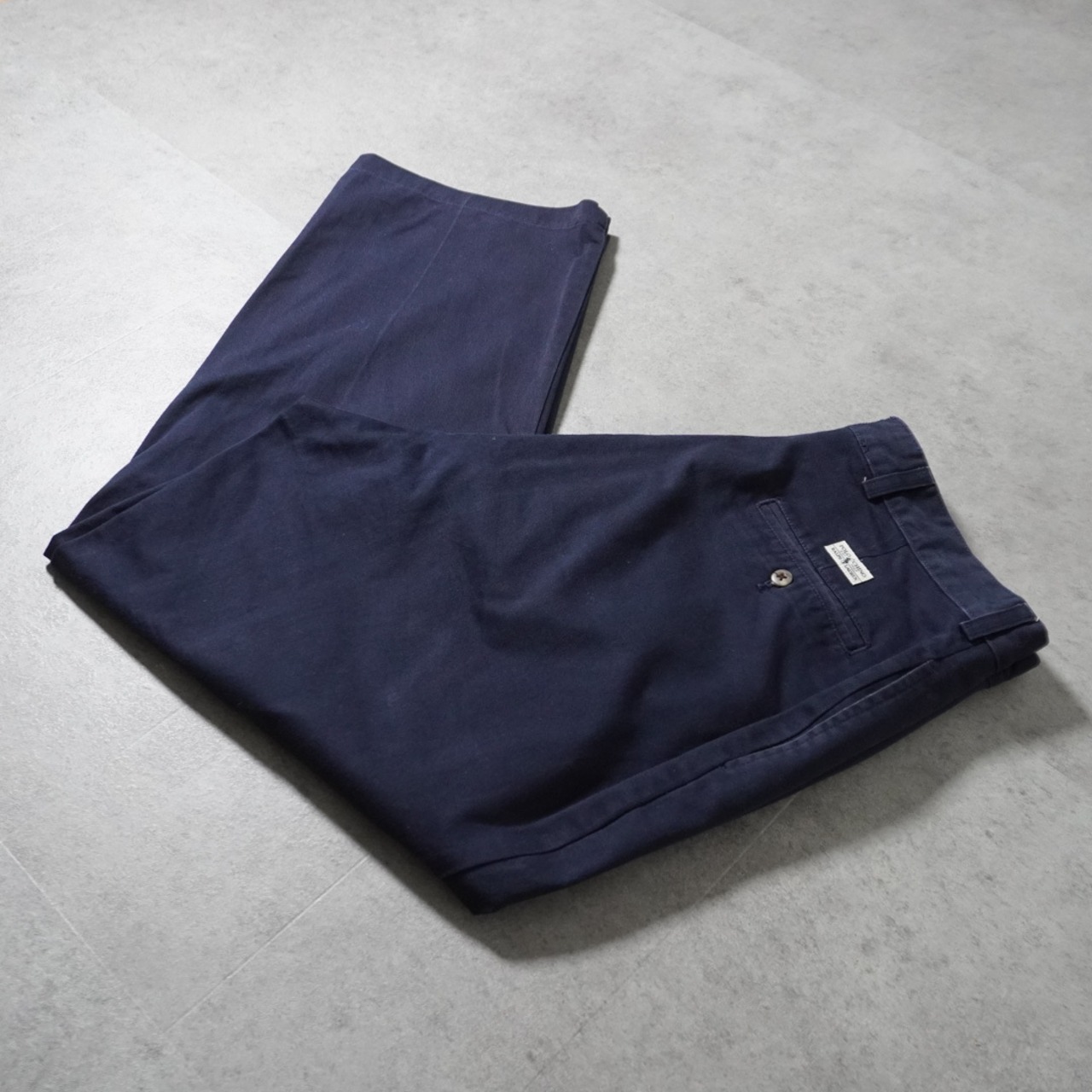 90s Polo by Ralph Lauren POLO CHINO "GORDON PANT" navy [W35L28相当] 古着 - 1
