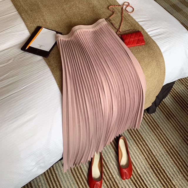 【ハイウエストプリーツ ロング丈スカート】P00823