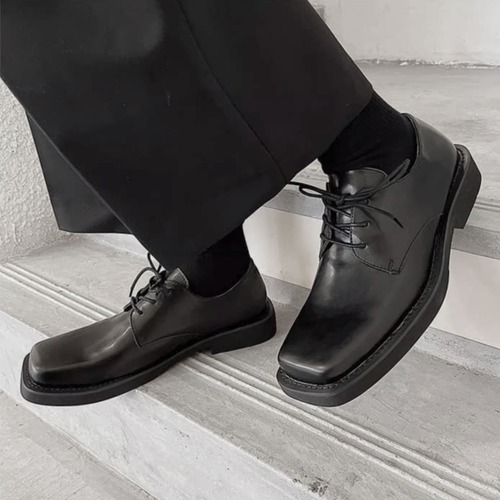 Plain toe derby shoes C0894