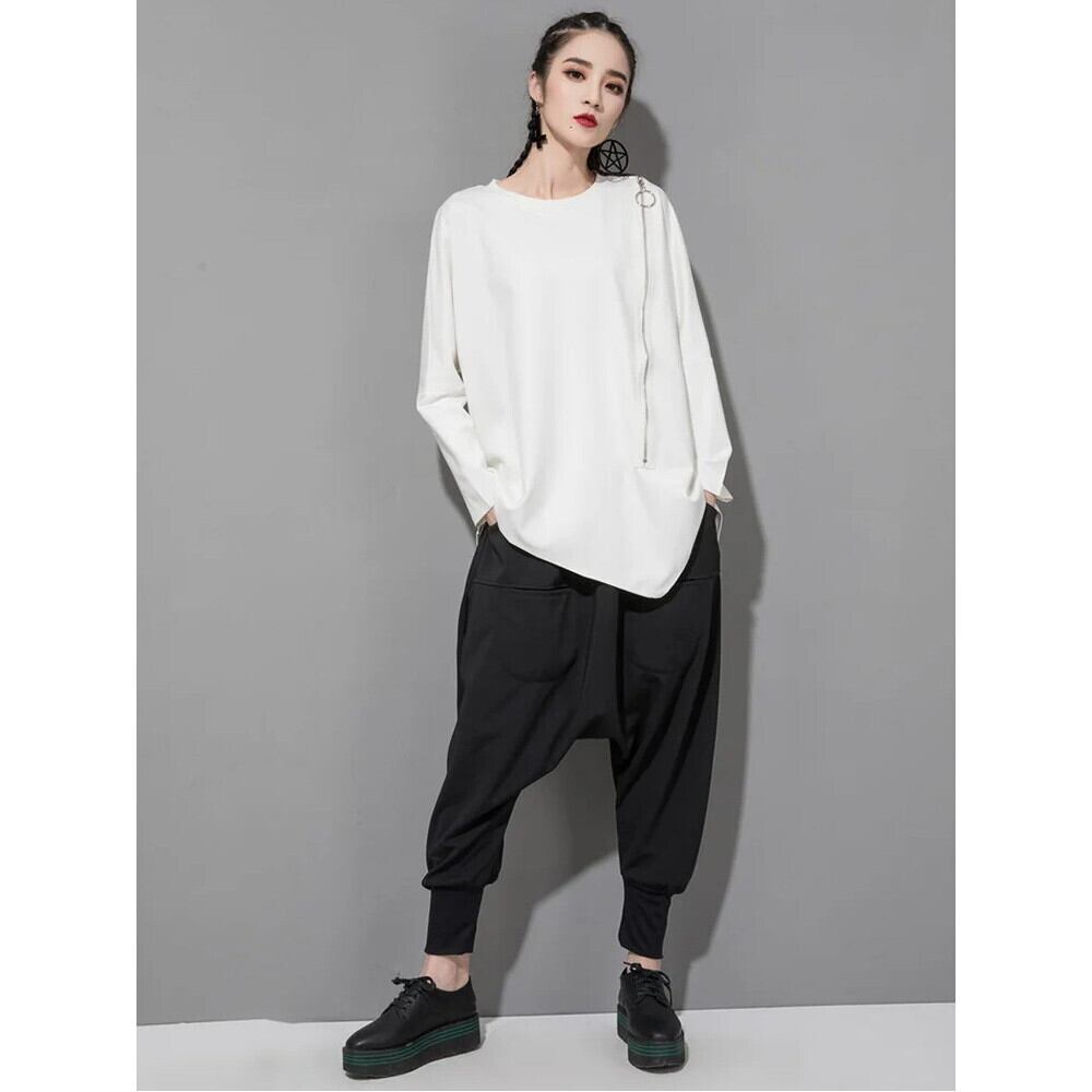 Side-Zip Asymmetry Oversize Shirt【E0019】 | EAM JAPAN