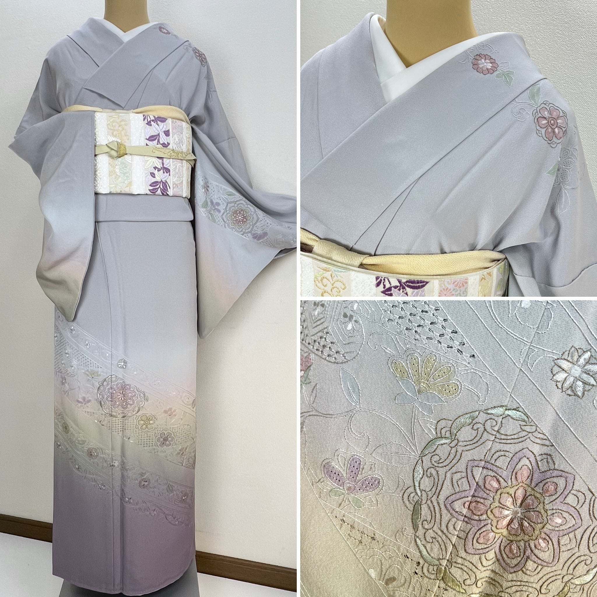 新しく着き 【予約済】M1802M1771【着物と帯京月花】□宝尽くし総刺繍