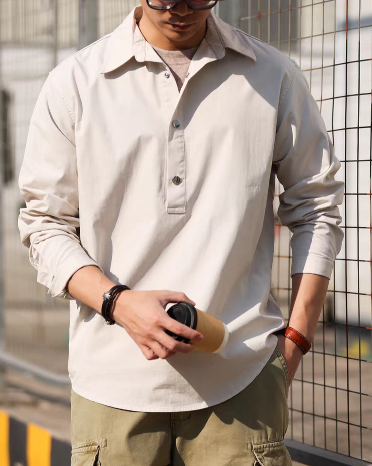 Half Open Polo Shirt  K0407