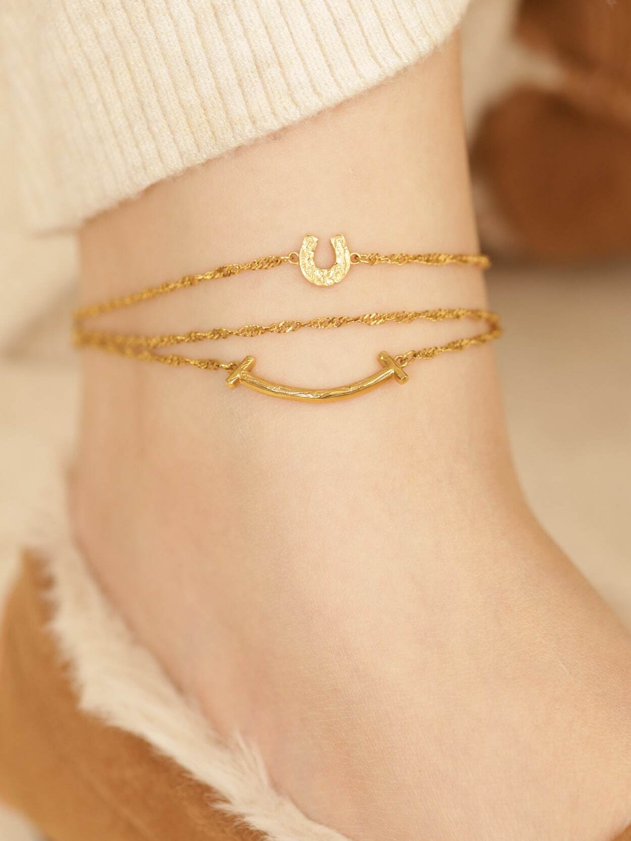 スーパーナビ·アンクレット screw 】 316L hawaiian Tbar anklet #a08 | rani