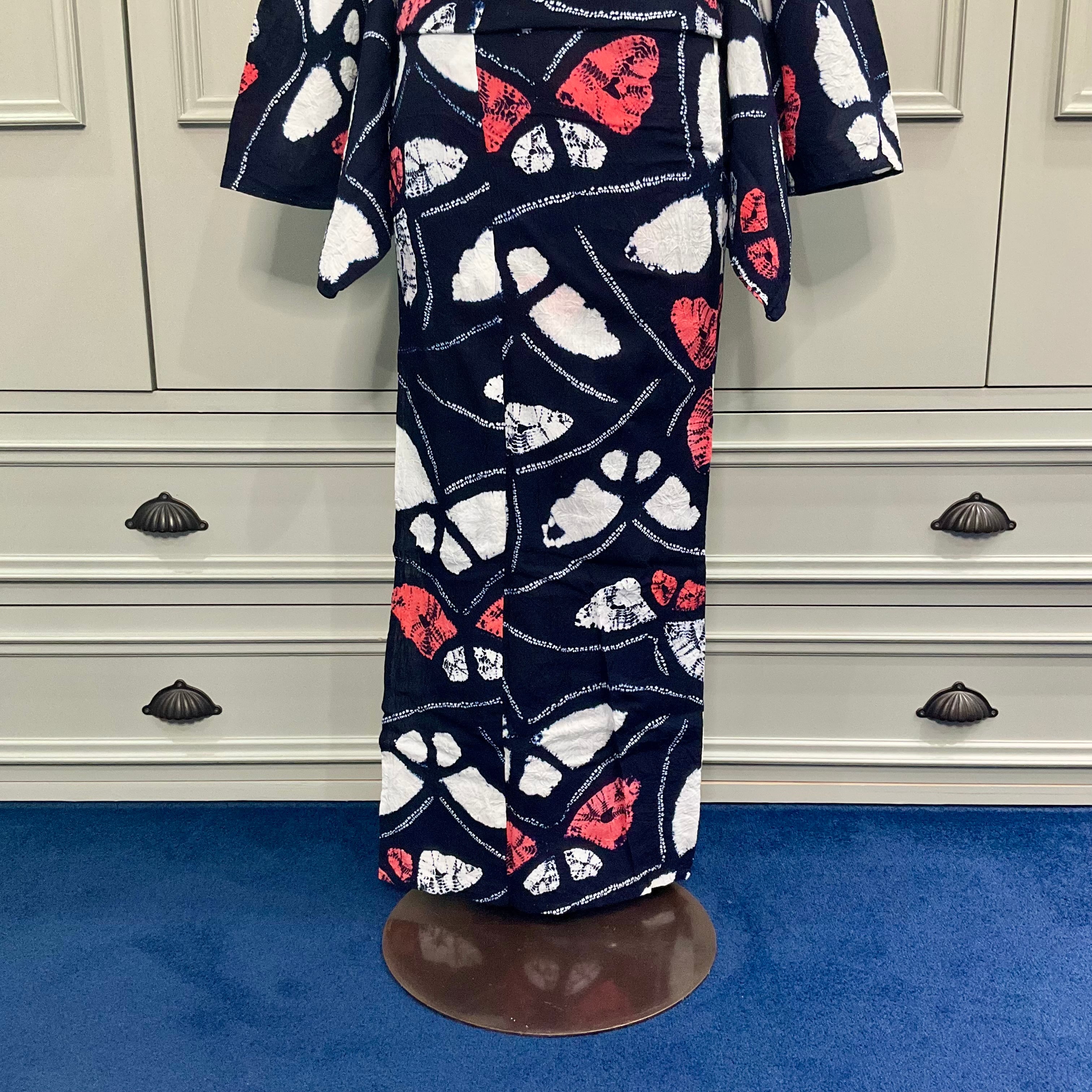 蝶々ロマン＊ちょう 蝶々 濃紺 藍染 ネイビー レッド 定番 有松鳴海