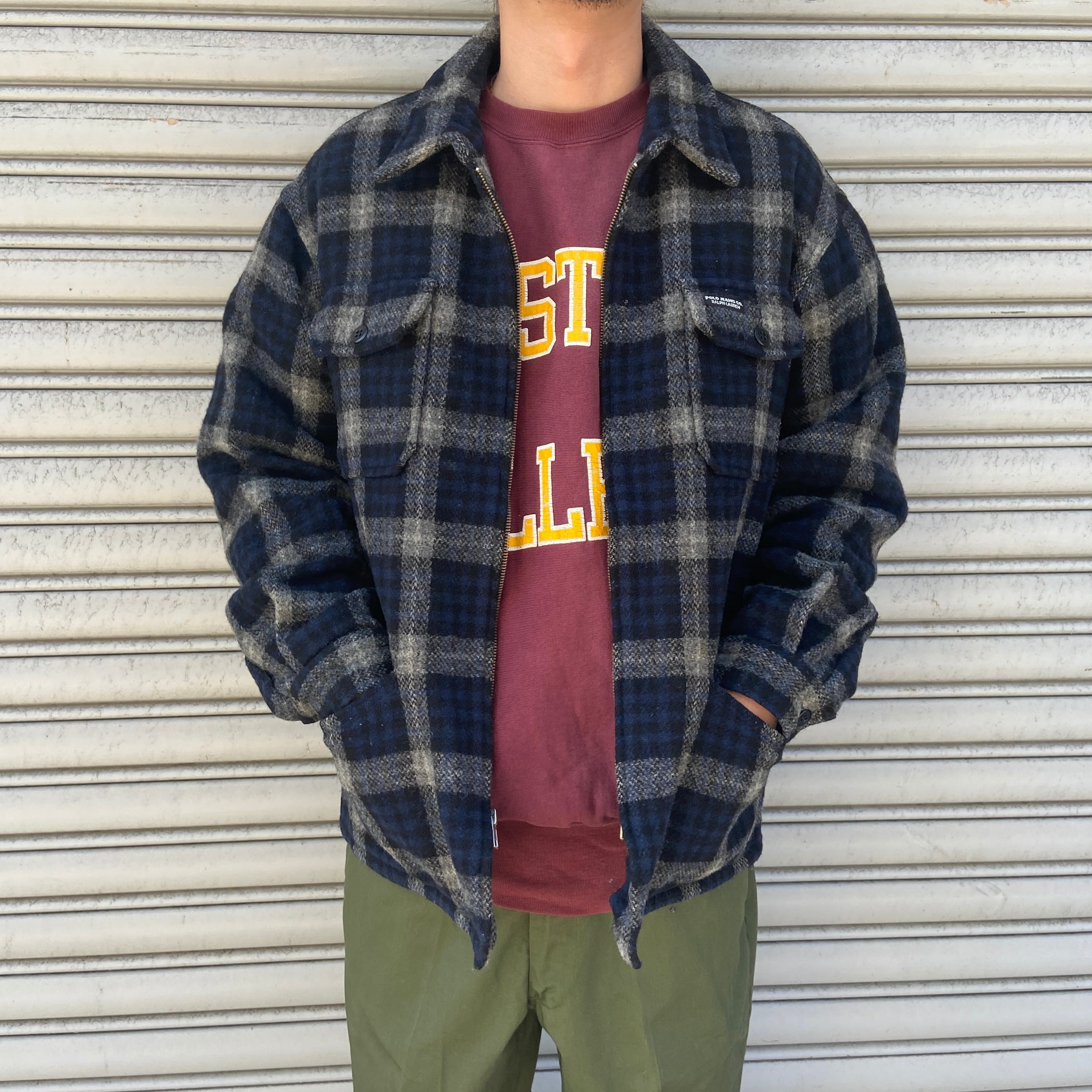 90s USA製 POLOJEANS ラルフローレン チェック柄ウール 90s USA製 POLOJEANS ラルフローレン チェック柄ウール