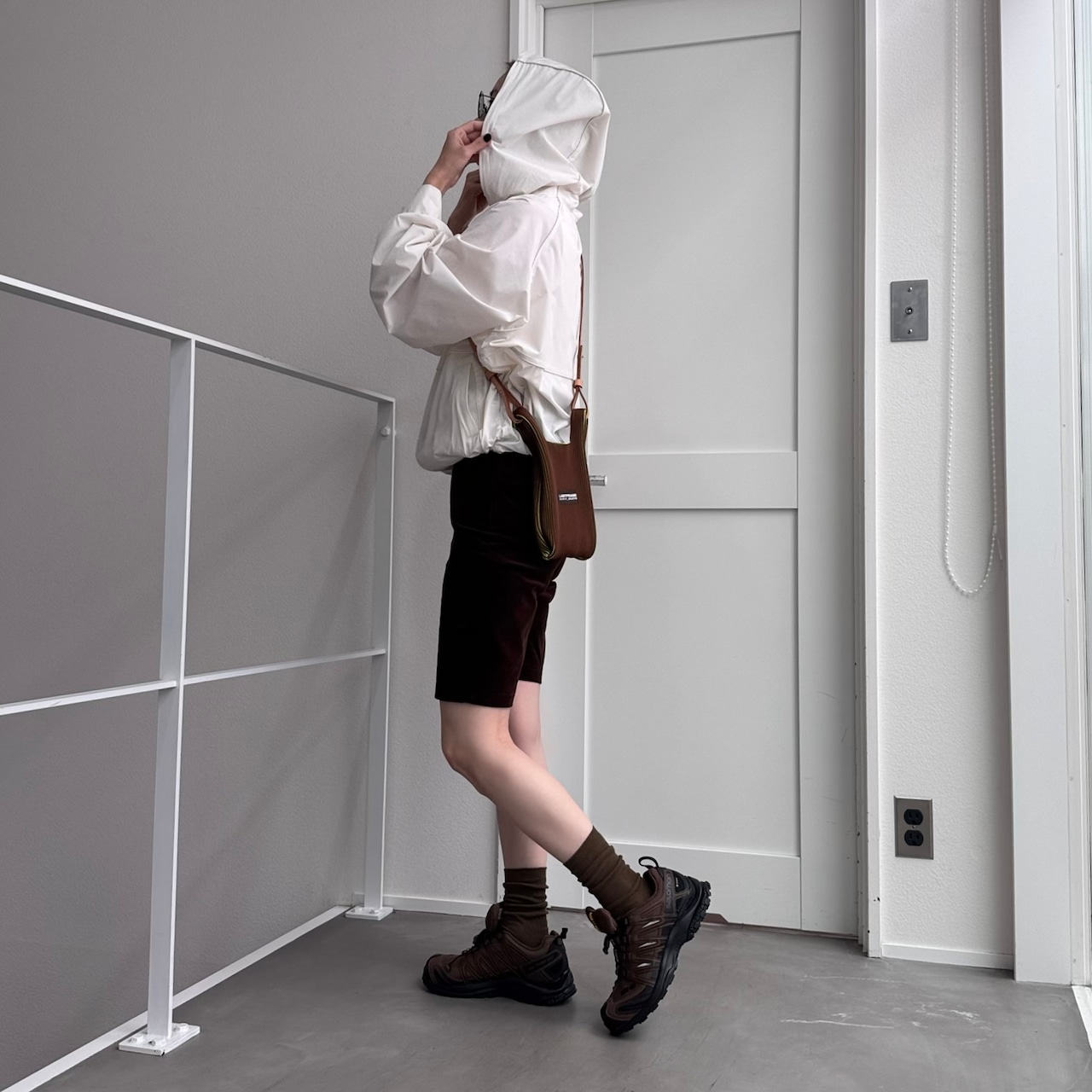 多機能ナイロンWジップPK/ホワイト