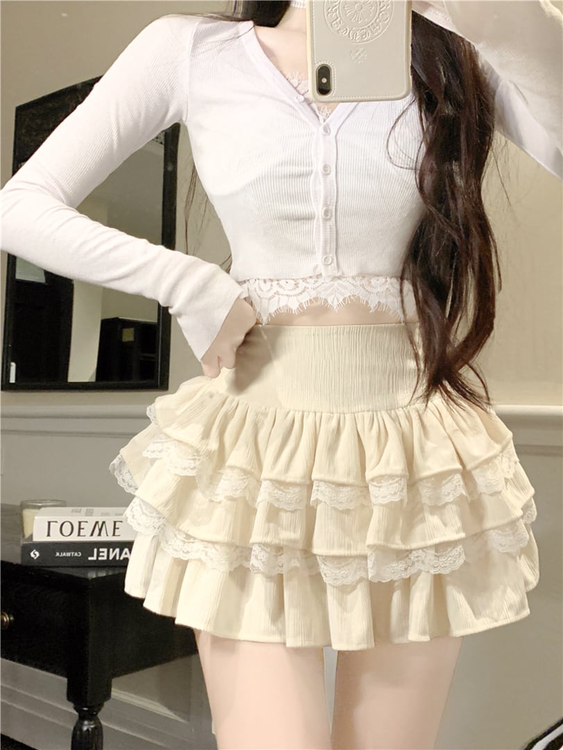 ガーリーフリルレーススカート LK1698 | Like a