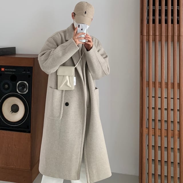 予約販売】コート ロング丈 メンズ ベージュ シンプル 男前 シック