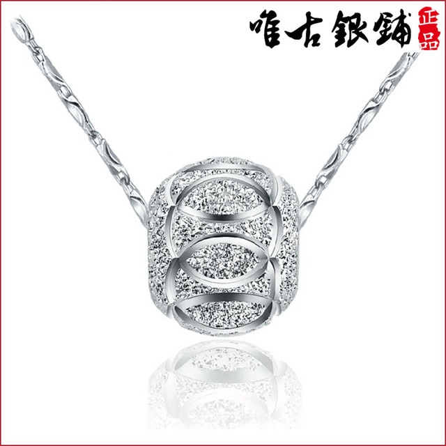 レトロ回転ビーズネックレス（銀メッキ）