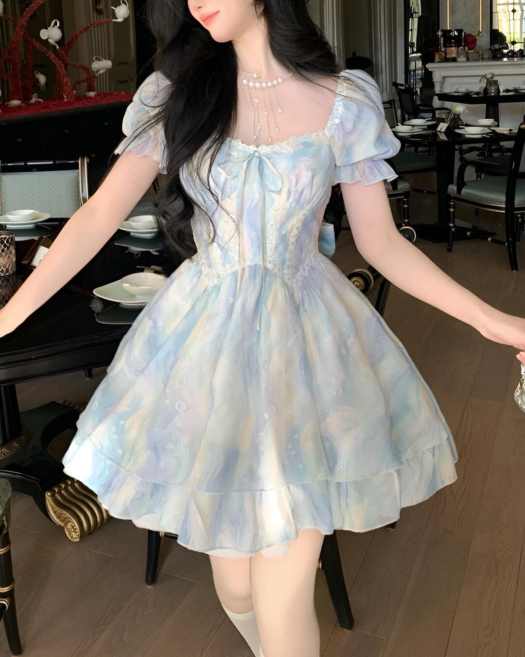 ウォーターウェーブブルーワンピース 2503049