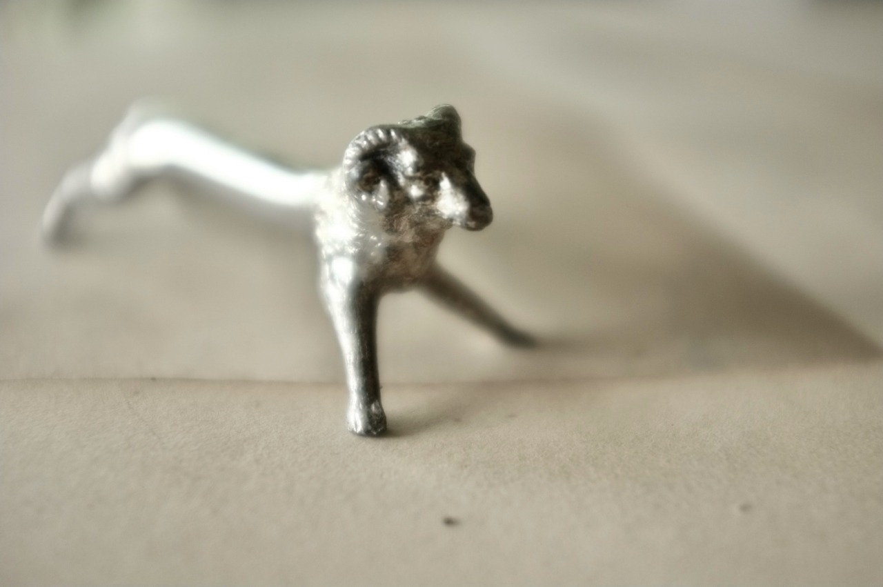 フランス 黙想する動物たちとカトラリーレスト 羊さん アンティーク