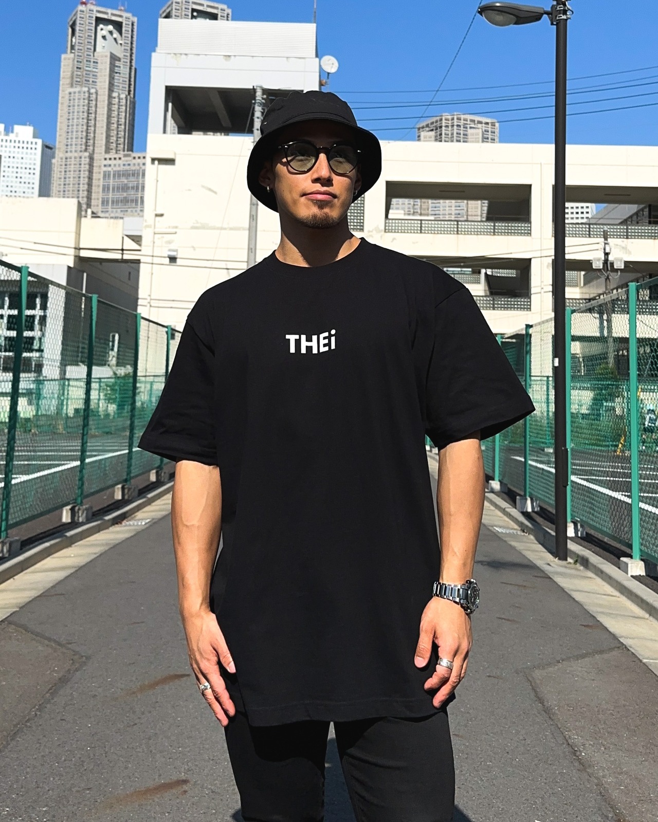 BASIC BACK PRINT T-SHIRT - BLACK