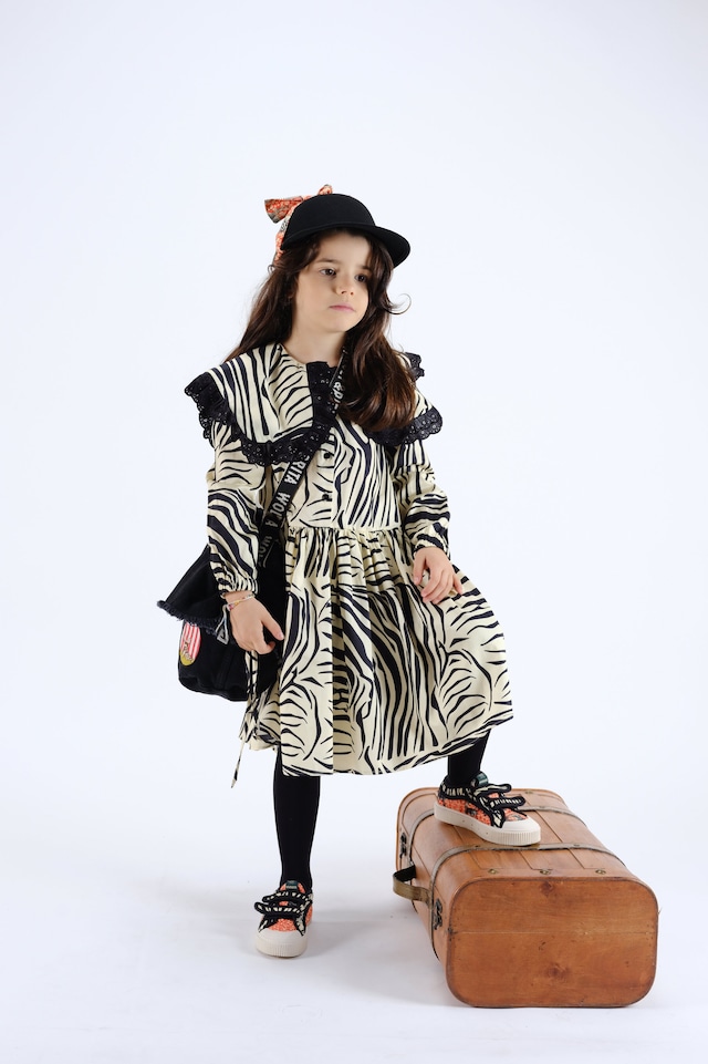 【23AW】wolf&rita(ウルフアンドリタ)GILBERTA ZEBRA BLACK  ワンピース