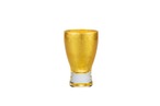 36-5633　[職人匠の技シリーズ] 純金箔工芸 清酒グラス 貫入純金箔貼 内金 Gorgeous Gold Leaf SAKE Cup　