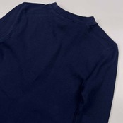 Ralph Lauren ラルフローレン リブ ヘンリーネック シャツ サイズ S/160/84A /サーマル/ネイビー/レディース