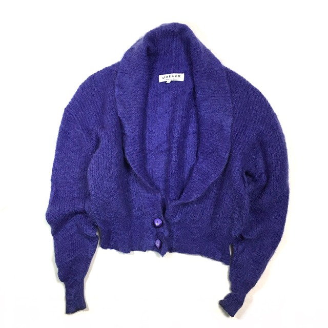 80~90s JAEGER mohair knit purple L made in the UK
