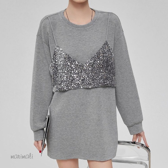 ビジュービスチェ ドッキング スウェットトップス 25432