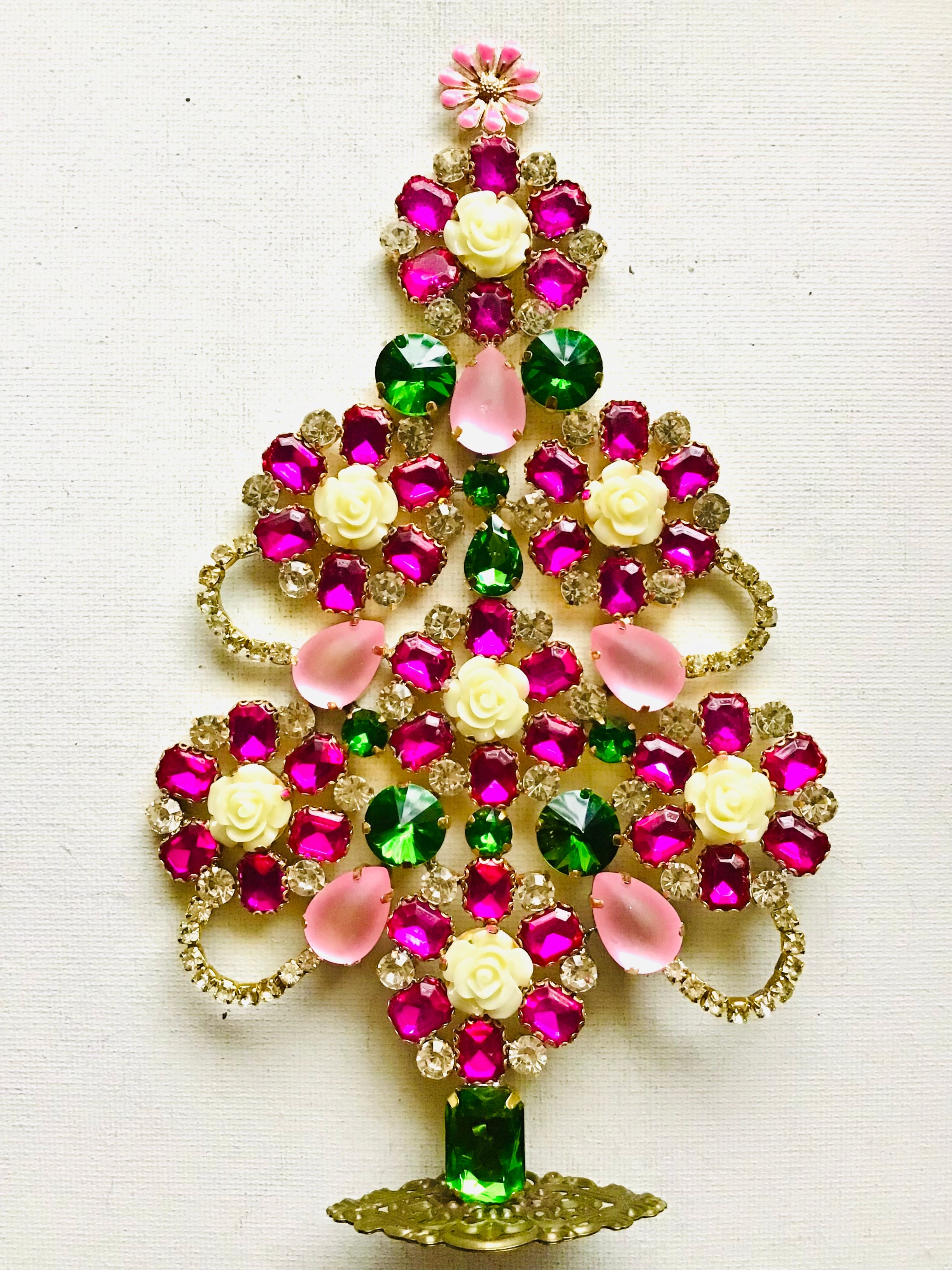 ビンテージ/チェコガラス/クリスマスツリー/スノーマン/チェコツリー/卓上 ビンテージ/チェコガラス/クリスマスツリー/スノーマン/チェコ