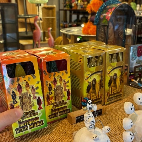Mexico  Santa Muerte candle　メキシコ　サンタムエルテキャンドル　9本入り　全2種　9色　ゴールド　　マリア　死の聖母　お守り