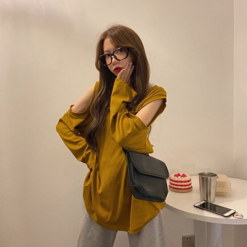 Tシャツ スプリングオータムルーズ ロング 春物 秋物 YY-ファッション79812276242