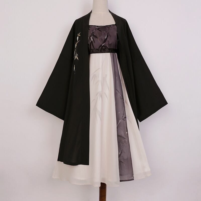 サブカル 服 地雷系 通販 羽織り スカート 2点セット レトロ banboo柄 シフォン チャイナ服 中華服 和装 着物