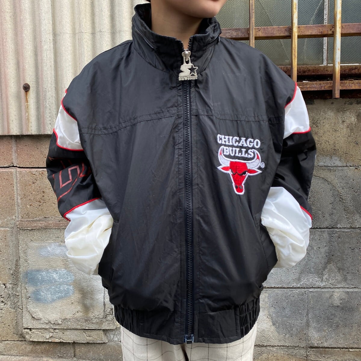 買取評価 希少 90s CHICAGO BULLS シカゴ・ブルズ ナイロンスタジャン ...