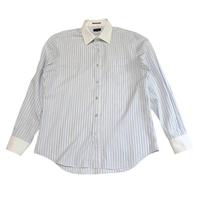 古着 ポールスミス コレクション 長袖 クレリックシャツ クリーニング済み ストライプ柄 Paul Smith COLLECTION メンズ XLサイズ