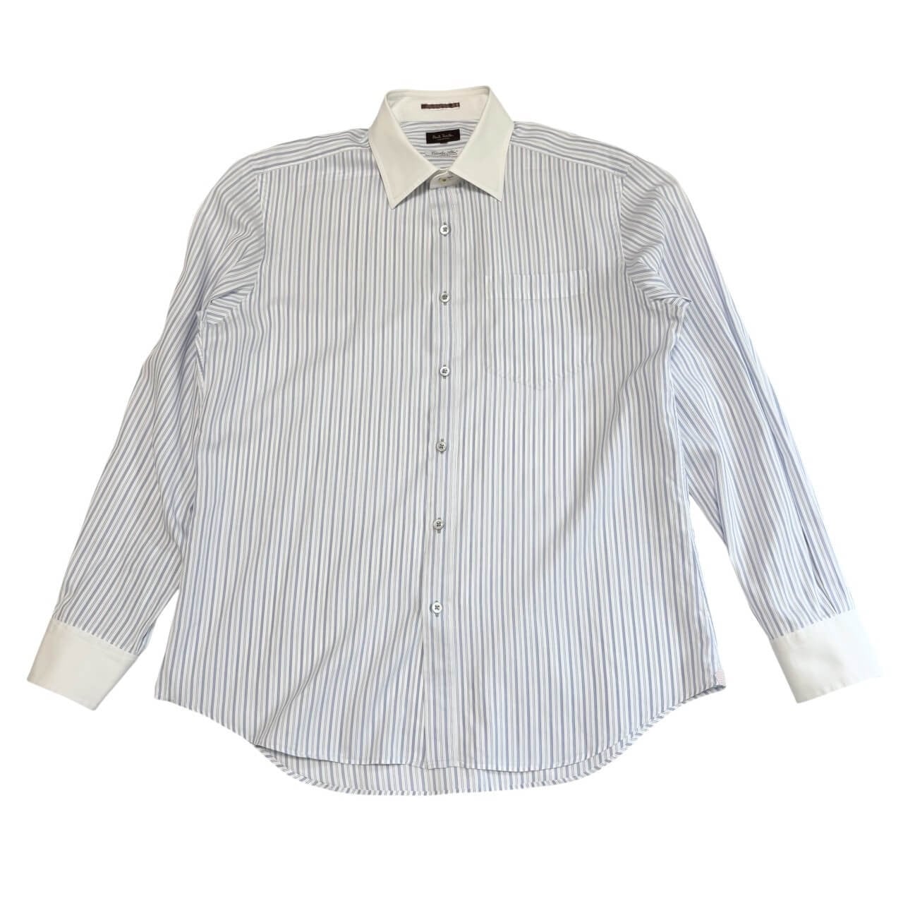 古着 ポールスミス コレクション 長袖 クレリックシャツ クリーニング済み ストライプ柄 Paul Smith COLLECTION メンズ XLサイズ