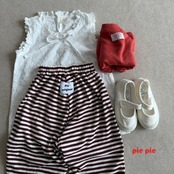 韓国子供服 / pie / 26Autumn /ココアボーダーパンツ/ 秋服 /パンツ*XS~XL *