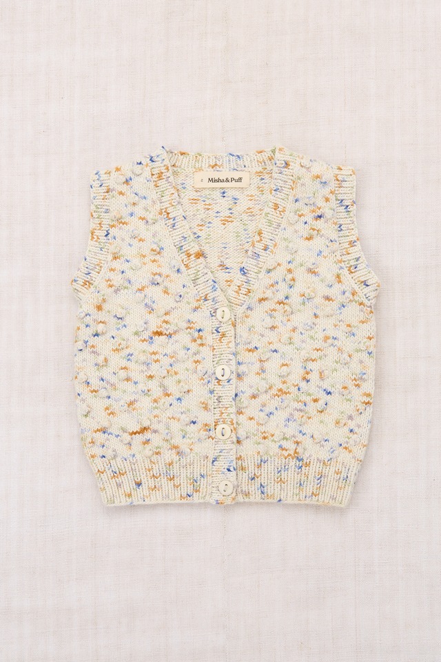 【MISHA & PUFF】26 Spring Drop1 / AUGGIE POPCORN VEST / SEASHORE CONFETTI  / 6y