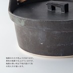 土鍋 約6号 直火専用 木の取手付土鍋 ノーマル 小 1.4L  1人用 ま工房