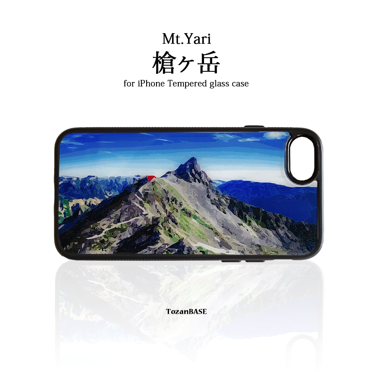 槍ヶ岳 強化ガラス iphone スマホケース スマホカバーアウトドア 登山