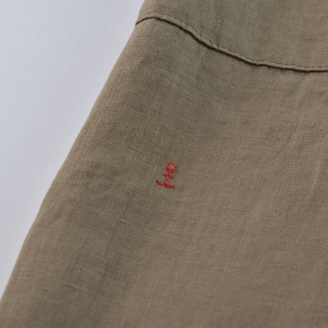 快晴堂 カイセイドウ スプリングリネン4ポケットイージーパンツ・うぐいす茶