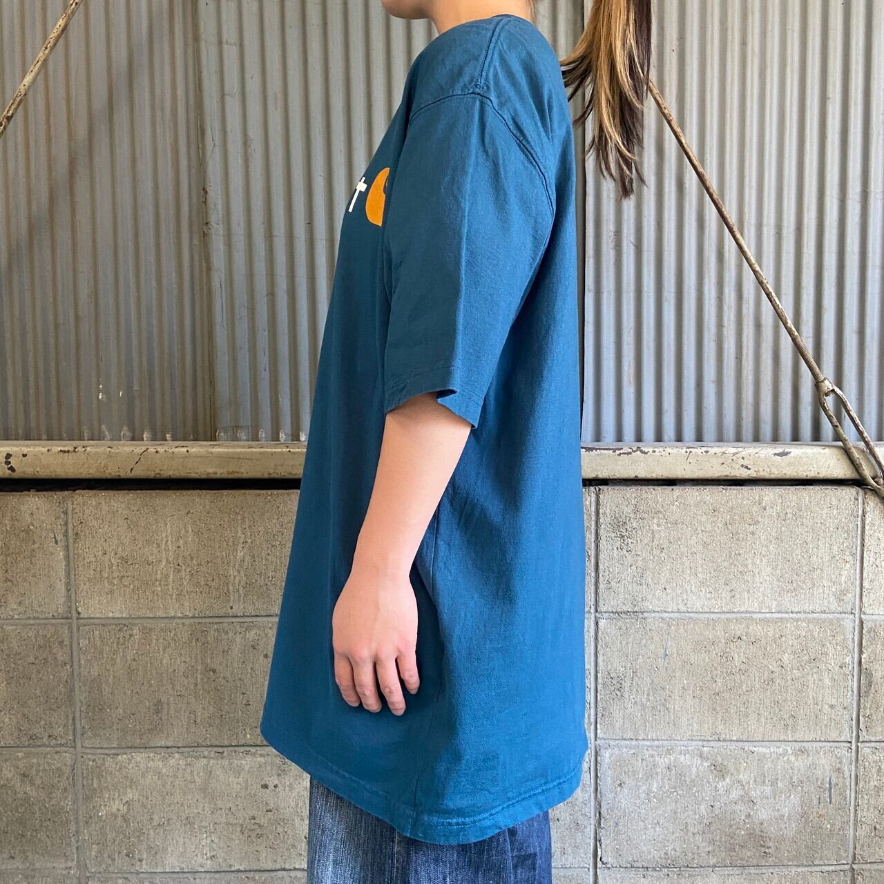 カーハート Tシャツ デカロゴ フロントロゴ used vintage 古着 Carhartt カーハート フロントロゴ プリントTシャツ メンズL 古着