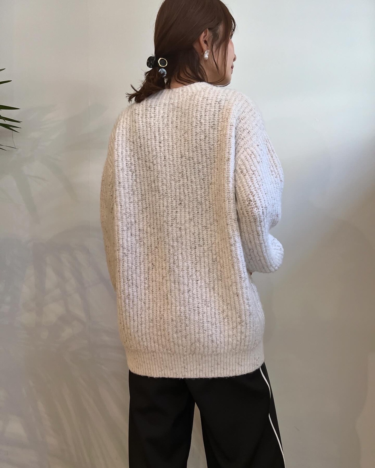 エイミーロウ　eimeelaw　ランダムリボンラメネップZIPカーデ